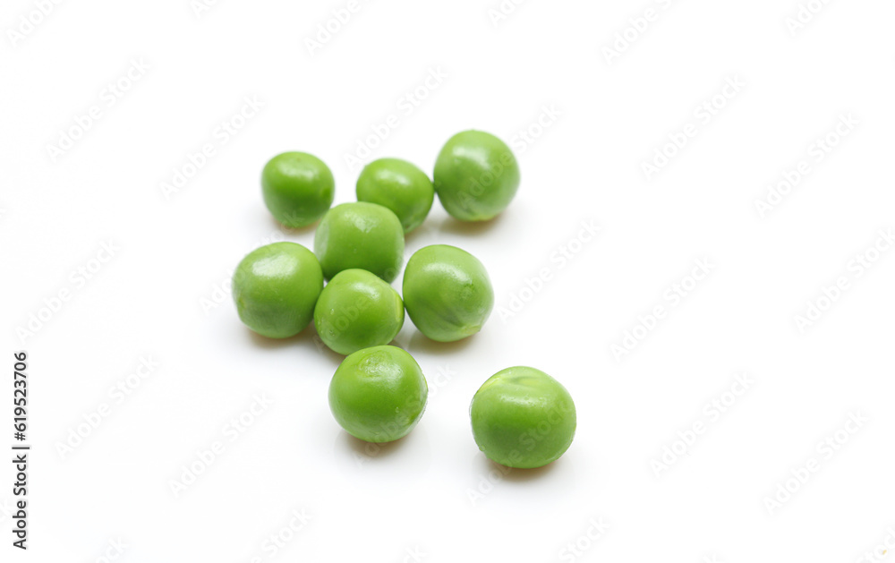 Group of fresh green peas isolated on white background Group of fresh green peas isolated on white background