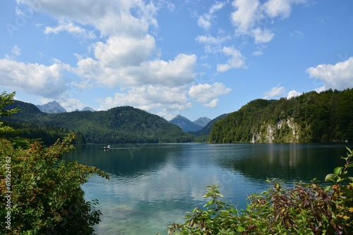 Lake ALPSEE, Southern Germany - Lake ALPSEE near Schwangau, Region of Allgau, beneath the Alps, Bavaria, Germany