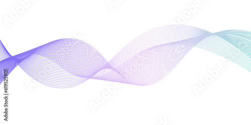 abstract lines blue gradient pink curve wave white background.Wave of the many colored lines. Abstract wavy stripes on a white background isolated. Design used for banner, template, science, business.