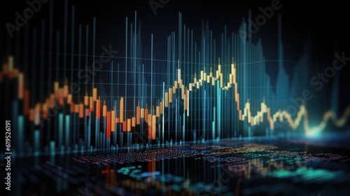 Stock market or forex trading graph and chart investmentgrowth. generate by AI