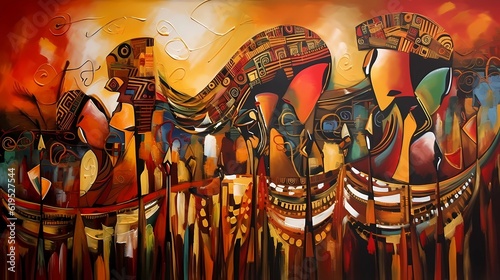 Modern abstract african art. Traditional african painting. Generative AI