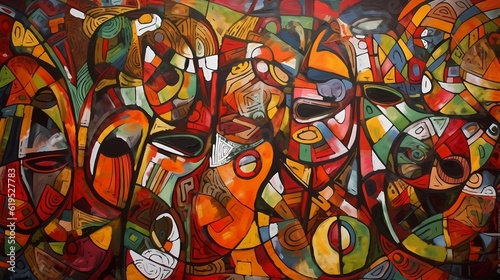 Modern abstract african art. Traditional african painting. Generative AI