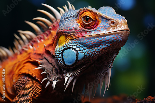 Multicolored lizard. Generative Ai