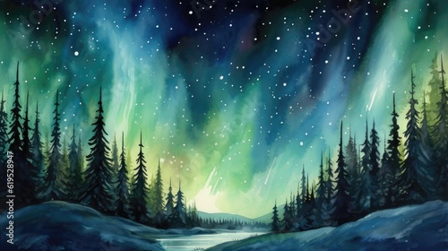 Leinwand Poster Celestial phenomena ignite the night sky