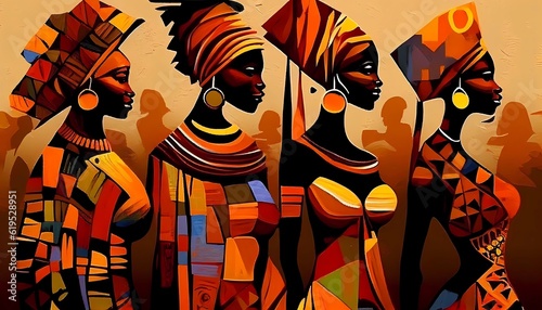 Modern abstract african art. Traditional african painting. Generative AI