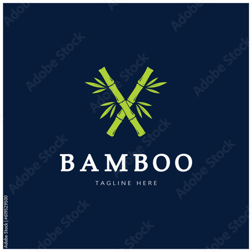 Bamboo Logo Template vector icon illustration design