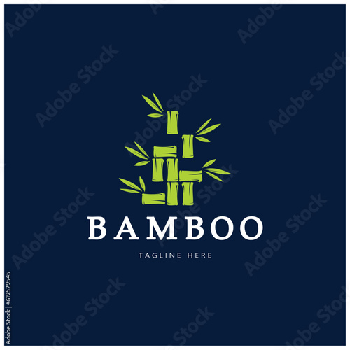 Bamboo Logo Template vector icon illustration design