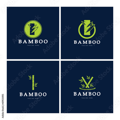 Bamboo Logo Template vector icon illustration design