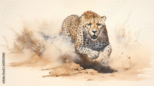 Agile cheetah  renowned as the fastest land animal  effortlessly sprints across the African plains  showcasing nature s incredible design and the pursuit of speed and precision. Generative AI