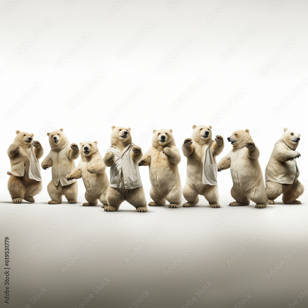 Obraz premium bears come to life and engage in a joyful dance
