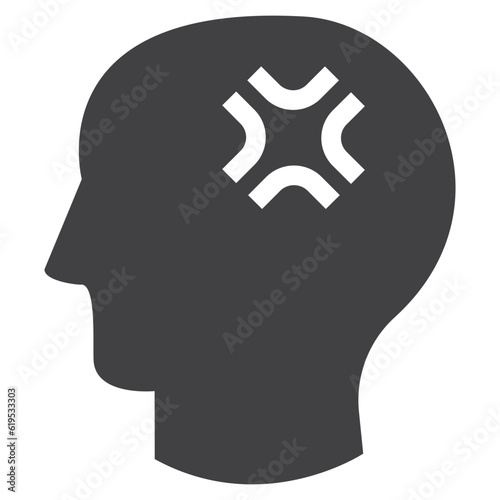 Blood clots brain solid icon