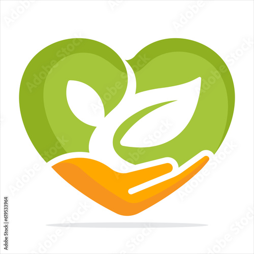 Illustration icon with the concept of caring for greenery by planting tree seeds.