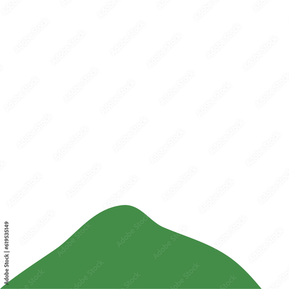 Flat Green Mountain Illustration Flat Green Mountain Illustration