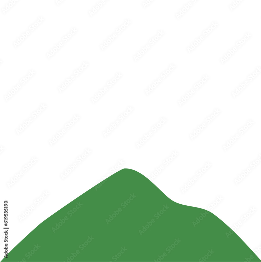 Obraz premium Flat Green Mountain Illustration