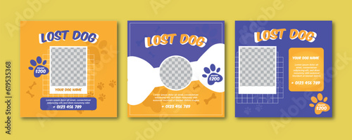 Missing Dog Social Media Post, Premium Vectors