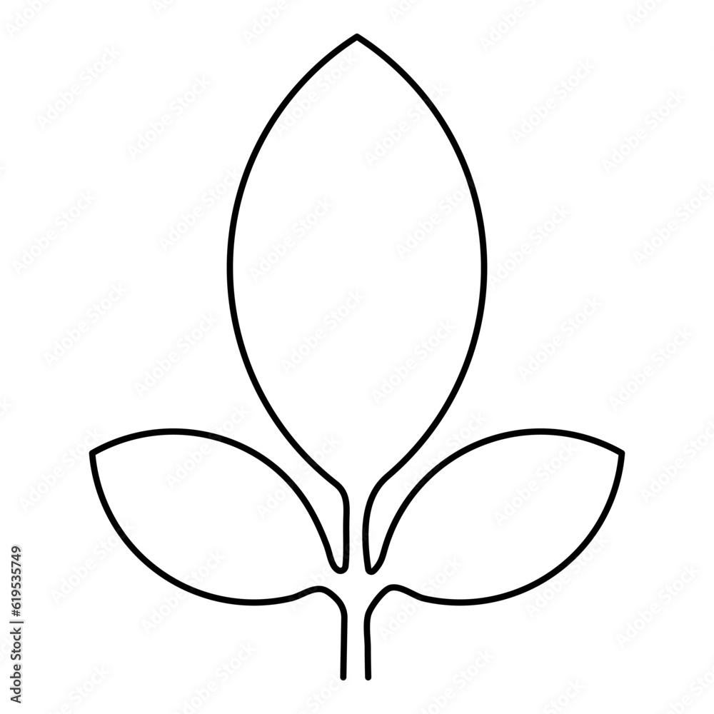 Leaves continuous line drawing. Plant branch one line art. Vector illustration isolated on white. Leaves continuous line drawing. Plant branch one line art. Vector illustration isolated on white.