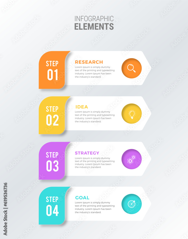 Business infographic template design options or steps Business infographic template design options or steps