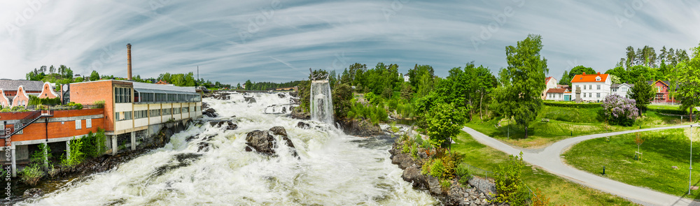 Wasserfall in Hønefoss in Norwegen