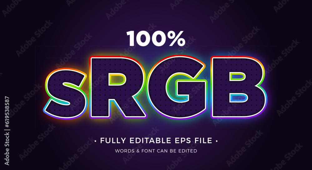 RGB text effect editable with dark background