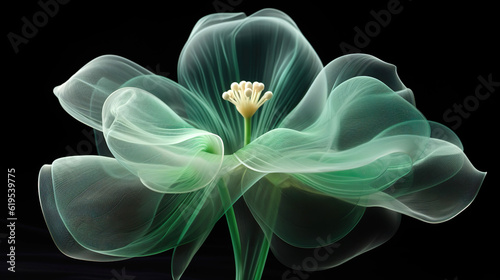luxury background with transparent x ray flowers. Generative Ai.