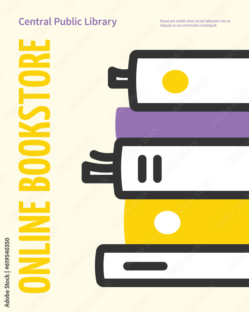 Online Bookstore Invitation Placard Poster Banner Card Template ...
