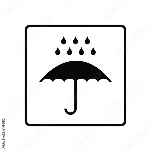 Keep away from rain packaging icon isolated on white background vector illustration