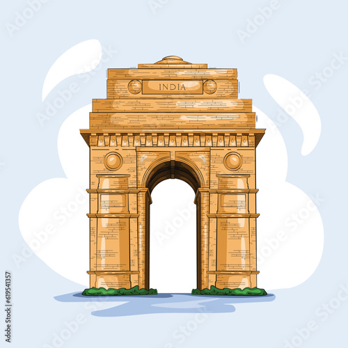 India gate abstract vector illustration design