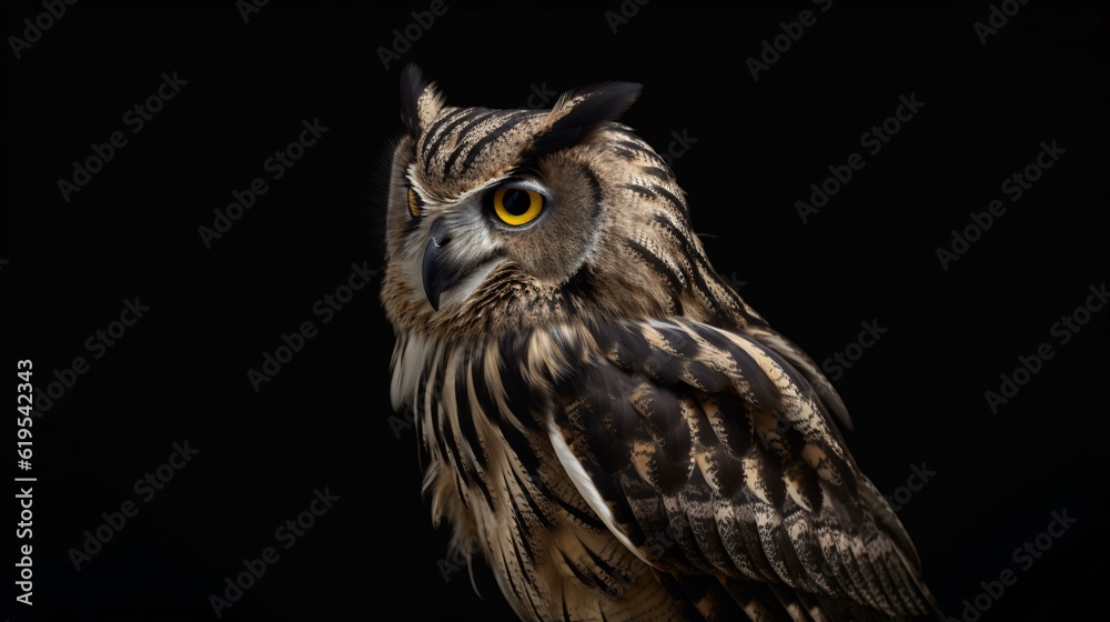 Naklejka premium portrait of a owl bird animal wildlife nature generative ai