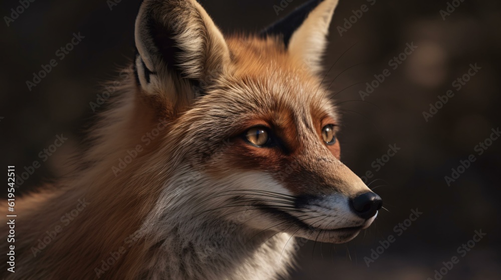 Fototapeta premium red fox animal in the wildlife mammal wild generative ai