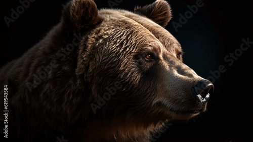 brown bear portrait animal wild grizzly generative ai