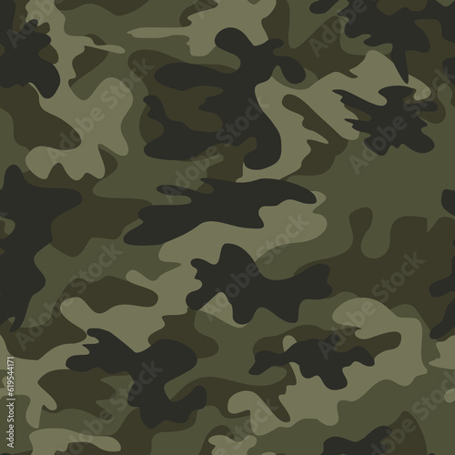 Seamless army camouflage pattern vector trendy background, military print.