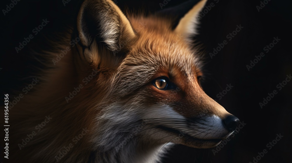 Fototapeta premium red fox animal in the wildlife mammal wild generative ai