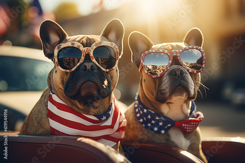 Patriotic pets with usa flag