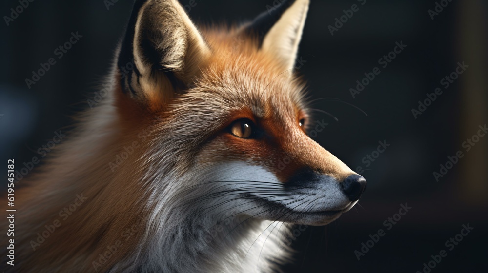 Naklejka premium red fox animal in the wildlife mammal wild generative ai