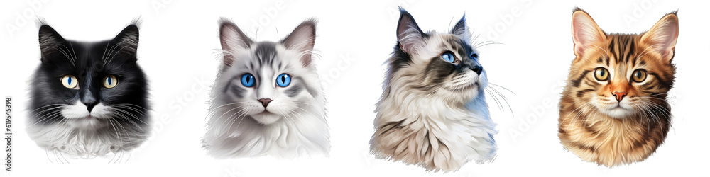 Cat clipart collection, vector, icons isolated on transparent background Cat clipart collection, vector, icons isolated on transparent background