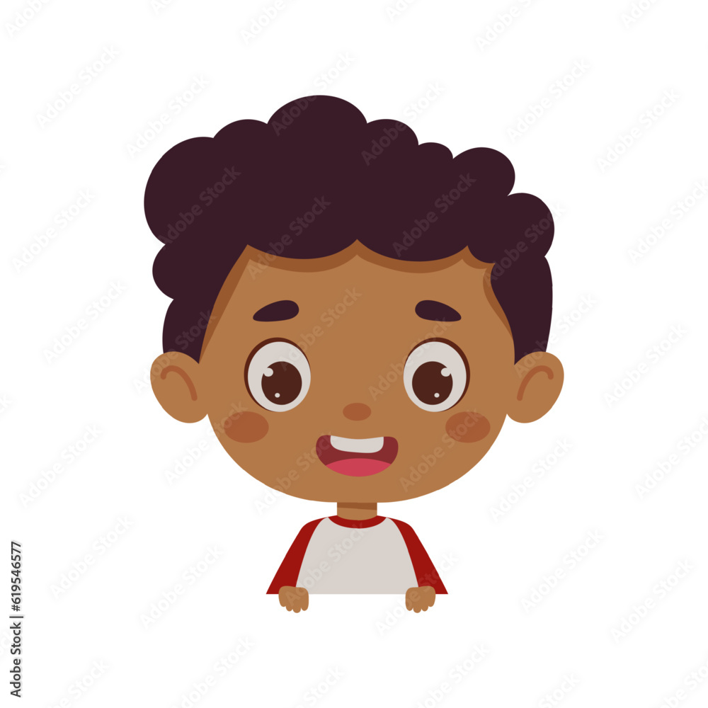 Cute little kid boy. Template for children design. Cartoon schoolboy character. Vector illustration