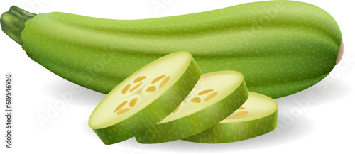 Fresh vegetable marrow 3d image