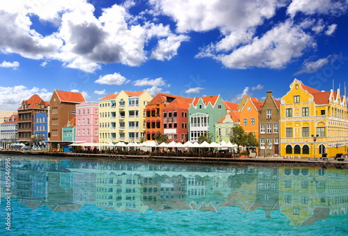 Willemstad embankment in Curacao, Netherlands