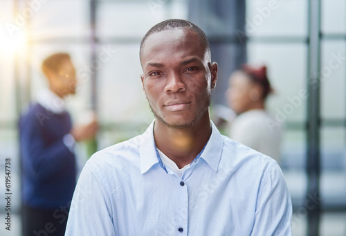 African American business man with folded arms