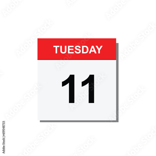 calender icon, 11 tuesday icon with white background