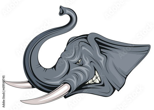 Elephant. Vector illustration of the great african elephant is the largest terrestrial mammal
