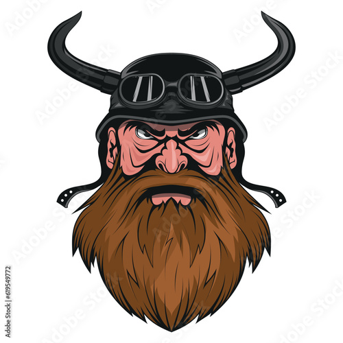 Biker. Vector illustration of a Man in the motorcycle helmet and glasses riding