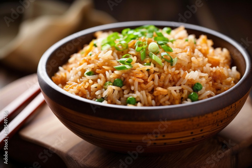 rice vegetable dinner asian healthy fried rice food meal chinese eat. Generative AI.
