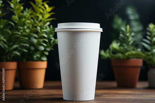 paper coffee cup  cup of coffee  coffee cup mockup  Generative AI