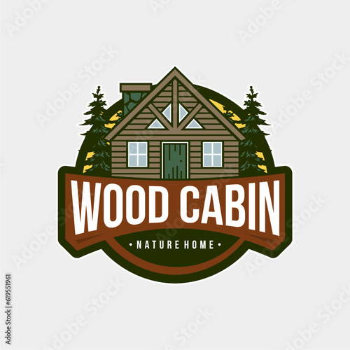 vintage cabins logo vector illustration design