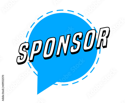Colorful vector flat design banner sponsor. This sign is well adapted for web design.
