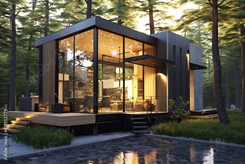 Small modern house model in...