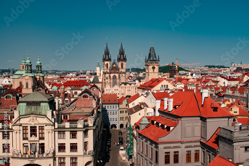 Summer panoramic view of Prague architecture © landscapeaway