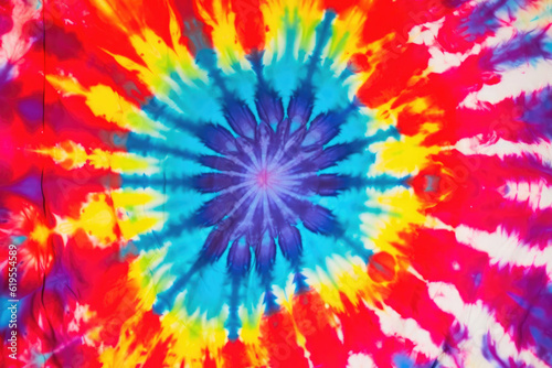 Mesmerizing Tie Dye Spiral. Generative AI