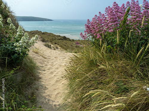 Beautiful Crantock beach on the North Cornish coast 